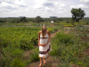 Walking through the student garden plots at Oche